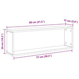 Wall Cube Shelf 4 pcs Sonoma Oak 80x15x26.5 cm Engineered Wood 807116
