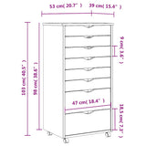 Rolling Cabinet with Drawers MOSS Honey Brown Solid Wood Pine 4015789