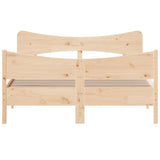 ZNTS Bed Frame without Mattress 140x200 cm Solid Wood Pine 3216381