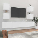 6 Piece TV Cabinet Set White Engineered Wood 3114262