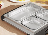 4.5L Stainless Steel Electric Buffet Server, with 3x Trays and Lids, Set of 2 T3398P378831