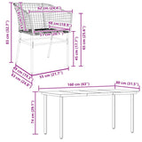 5 Piece Garden Dining Set Brown Poly Rattan Glass 3334593
