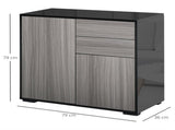 High Gloss Frame Sideboard, Push-Open Design with 2 Drawer for Living Room, Bedroom, 74H x 79W x T3398P343315