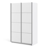 Verona Sliding Wardrobe 120cm in White with White Doors with 2 Shelves 7037528101