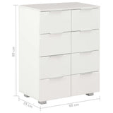 Sideboard High Gloss White 60x35x80 cm Engineered Wood 283712