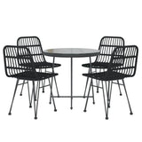 Garden Dining Set Black Steel Medium Durable Garden Dining Set 3157844
