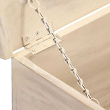 247670 Storage Box White 110x40x45 cm Solid Acacia Wood