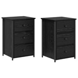 Bedside Cabinet with Drawer 2 pcs Black Oak 40 x 36 x 60 cm 871262