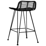 Bar Chairs 2 pcs Black Rattan 285233