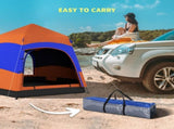 Six Man Hexagon Camping Tent with Hang Hook and Carry Bag - Orange and Blue T3398P348685