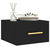 Wall-mounted Bedside Cabinet Black Engineered Wood 829790