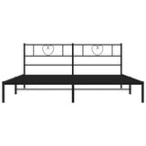 Metal Bed Frame without Mattress with Headboard Black 193x203cm 355469