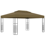 ZNTS Gazebo with LED String Lights 3x4 m Taupe 3070310