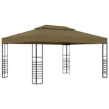 ZNTS Gazebo with LED String Lights 3x4 m Taupe 3070310