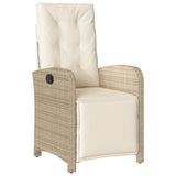 5 Piece Garden Dining Set with Cushions Beige Poly Rattan 3212579
