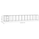 Outdoor Dog Kennel Steel with Roof 26.62 m 3082297