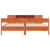 Bookcase Bed without Mattress Wax Brown 200x200cm Solid Wood Pine 3322938