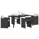 Garden Dining Set 5 pcs Black Poly Rattan 3380687