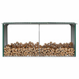 Garden Log Storage Shed Galvanised Steel 330x92x153 cm Green 47086