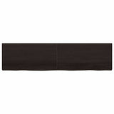 Wall Shelf Dark Brown 200x50x cm Treated Solid Wood Oak 363849