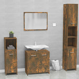 Bathroom Furniture Set Smoked Oak Engineered Wood 815528
