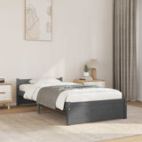Bed Frame without Mattress Grey Solid Wood 75x190 cm Small Single Small Single 815006