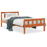 Bed Frame without Mattress Wax Brown 75x190 cm Small Single Solid Wood Pine 844389