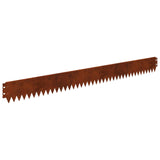 Lawn Edging 50 pcs 103 x 10 cm Steel Rusty 8008349