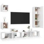 ZNTS 5 Piece TV Cabinet Set White Engineered Wood 3078697