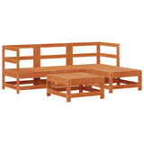 Garden Lounge Set 5 pcs Wax Brown Solid Pine Wood 3418078
