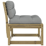 Garden Sofa Set of 2 Grey Impregnated pine wood, Polyester Medium 844708