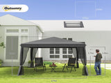 3 x 3 m Pop Up Gazebo, 420D Tent Canopy with Removable Mesh Sidewall Netting, Carry Bag for T3398P324018