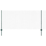 Fence with Posts Green 1 x 10 m Steel 3335967
