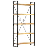 ZNTS 5-Tier Bookcase 90x30x180 cm Solid Mango Wood 286581