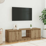 TV Cabinet with LED Lights Artisian Oak 120x30x36 cm Engineered Wood 856348