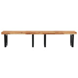 Basin Shelf Wall Mounted Steel and Solid Wood Acacia 3302951