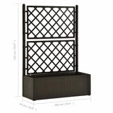 Garden Raised Bed with Trellis and Self Watering System Mocha 313968