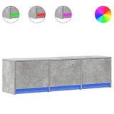 TV Cabinet with LED Concrete 140 x 34 x 40 cm Engineered Wood 8006555