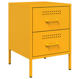 Bedside Cabinet Mustard Yellow 36x39x50.5 cm Steel 842928