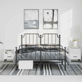 Metal Bed Frame without Mattress with Footboard Black 150x200cm 373907