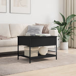 ZNTS Coffee Table Black 70x50x50 cm Engineered Wood and Metal 845341