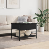 ZNTS Coffee Table Black 70x50x50 cm Engineered Wood and Metal 845341