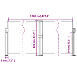 ZNTS Retractable Side Awning Taupe 120x1200 cm 4004799