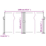 Retractable Side Awning Red 120x1200 cm 4004792