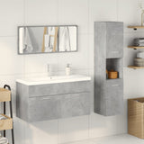 4 Piece Bathroom Furniture Set Concrete Grey Engineered Wood 3324881