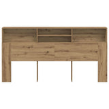 Headboard Cabinet Artisian Oak 200x19x103.5 cm Engineered Wood 856875