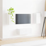 TV Cabinet Set 2 pcs High Gloss White Engineered Wood 3408965