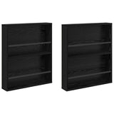Magazine Rack 2 pcs Black Oak 60 x 12 x 70 cm Engineered Wood 890829