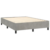 Box Spring Bed Frame Light Grey Double Velvet 3121223