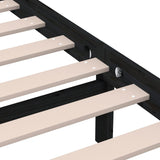 3101202 Bed Frame without Mattress Black Solid Wood 140x190 cm